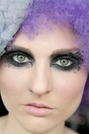 simsearch:400-04552932,k - Black makeup eye shadows fashion model closeup Stock Photo - Budget Royalty-Free & Subscription, Code: 400-04629733