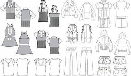 dress production sketch - garment construction Stock Photo - Budget Royalty-Free & Subscription, Code: 400-04629976