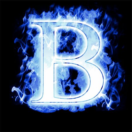 Burning Letter with Cold Blue flames - Ice Flame Alphabet Stock Photo - Budget Royalty-Free & Subscription, Code: 400-04629982