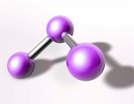 Molecule model molecular atomic structure illustration, glossy chrome Stock Photo - Budget Royalty-Free & Subscription, Code: 400-04620001