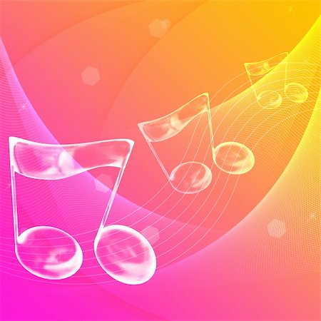 music note symbol with abstract color background Photographie de stock - Aubaine LD & Abonnement, Code: 400-04620153