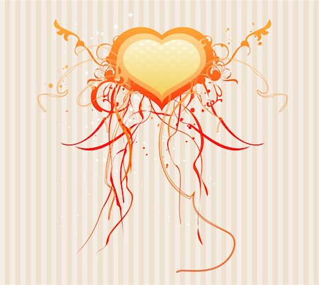 simsearch:400-04532691,k - Vektor-Illustration von Valentines abstrakt mit Herzform und florale Dekoration Stockbilder - Microstock & Abonnement, Bildnummer: 400-04620334