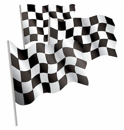 simsearch:400-04620875,k - Racing-sport finish 3d flag. Vector illustration. Isolated on white. Stock Photo - Budget Royalty-Free & Subscription, Code: 400-04620458