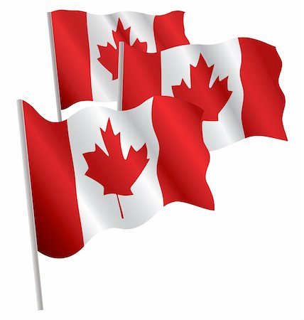 simsearch:400-04620875,k - Canada 3d flag. Vector illustration. Isolated on white. Stock Photo - Budget Royalty-Free & Subscription, Code: 400-04620473