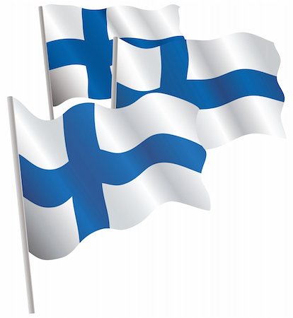 simsearch:400-04620875,k - Finland 3d flag. Vector illustration. Isolated on white. Stock Photo - Budget Royalty-Free & Subscription, Code: 400-04620655