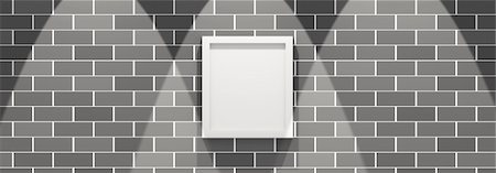 3d picture frame on a black brick wall Stock Photo - Budget Royalty-Free & Subscription, Code: 400-04620734