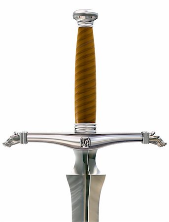 simsearch:400-07053938,k - Isolated illustration of an ornate Norman battle sword hilt Stock Photo - Budget Royalty-Free & Subscription, Code: 400-04620837