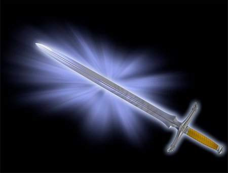 Illustration of a magical fantasy Knight sword Stock Photo - Budget Royalty-Free & Subscription, Code: 400-04620838