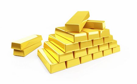 simsearch:614-00398864,k - gold bullion isolated on a white Stock Photo - Budget Royalty-Free & Subscription, Code: 400-04620842