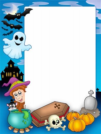 simsearch:400-04620860,k - Halloween frame 1 - color illustration. Stock Photo - Budget Royalty-Free & Subscription, Code: 400-04620857