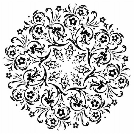 embroidery drawing flower image - Ornamental design, digital artwork Photographie de stock - Aubaine LD & Abonnement, Code: 400-04620903