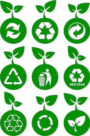 simsearch:400-05196694,k - set of green environment and recycle icons with leaves Stock Photo - Budget Royalty-Free & Subscription, Code: 400-04621158
