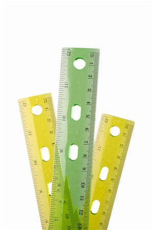 simsearch:400-05294430,k - Semi-transparent plastic rulers over white background Foto de stock - Super Valor sin royalties y Suscripción, Código: 400-04621167