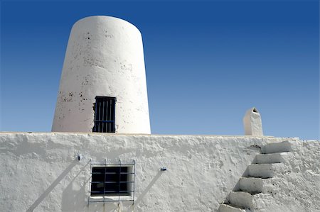 simsearch:400-04066912,k - Balearic islands architecture white mill in Formentera over blue sky Stock Photo - Budget Royalty-Free & Subscription, Code: 400-04621266