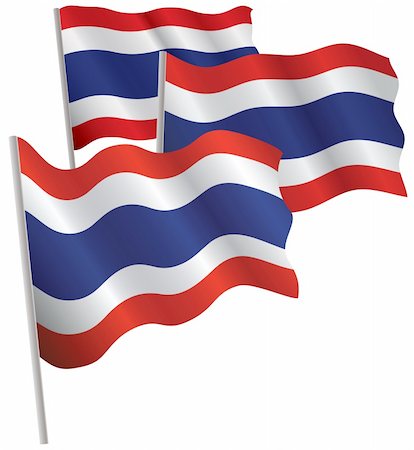 simsearch:400-04620875,k - Thailand 3d flag. Vector illustration. Isolated on white. Stock Photo - Budget Royalty-Free & Subscription, Code: 400-04621294