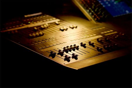 Soundboard mixer for concert PA in the dark, shallow DoF Stock Photo - Budget Royalty-Free & Subscription, Code: 400-04621391