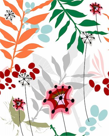 repeat floral background in easy colors Stock Photo - Budget Royalty-Free & Subscription, Code: 400-04621407