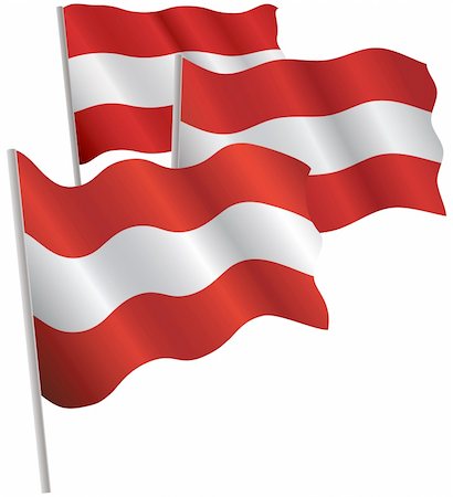 simsearch:400-04620875,k - Austria 3d flag. Vector illustration. Isolated on white. Stock Photo - Budget Royalty-Free & Subscription, Code: 400-04621484