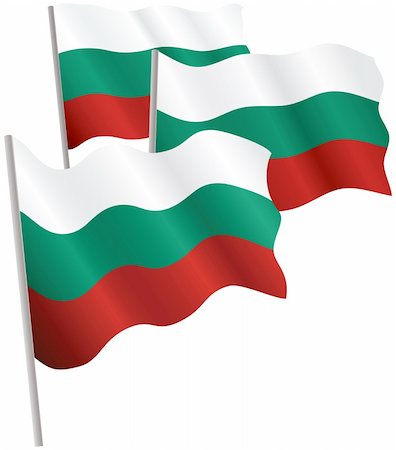 simsearch:400-04620875,k - Republic of Bulgaria 3d flag. Vector illustration. Isolated on white. Stock Photo - Budget Royalty-Free & Subscription, Code: 400-04621715