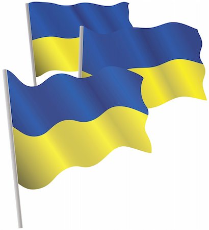 simsearch:400-04620875,k - Ukraine 3d flag. Vector illustration. Isolated on white. Stock Photo - Budget Royalty-Free & Subscription, Code: 400-04621740