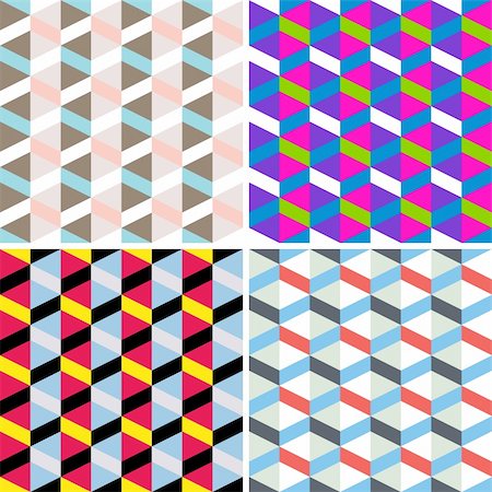 suprematism - Vector set of seamless check patterns. Stock Photo - Budget Royalty-Free & Subscription, Code: 400-04621759