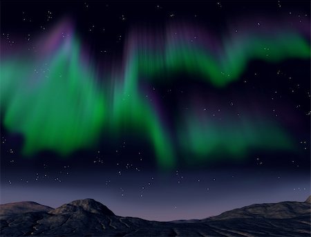 Illustration of the amazing aurora borealis phenomena Photographie de stock - Aubaine LD & Abonnement, Code: 400-04621868