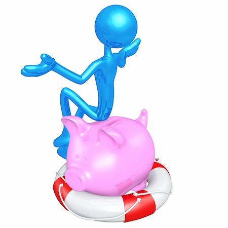 simsearch:630-06724426,k - Lifebuoy Piggy Bank Concept And Presentation Figure In 3D Stockbilder - Microstock & Abonnement, Bildnummer: 400-04622157