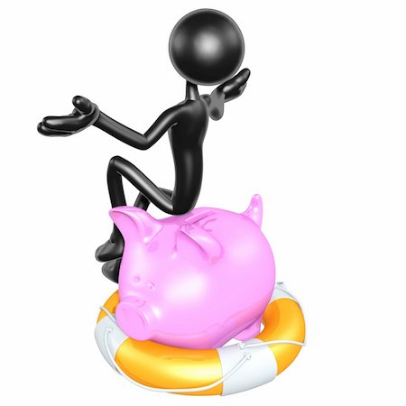 simsearch:640-02776279,k - Lifebuoy Piggy Bank Concept And Presentation Figure In 3D Fotografie stock - Microstock e Abbonamento, Codice: 400-04622158