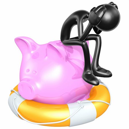 simsearch:640-02776279,k - Lifebuoy Piggy Bank Concept And Presentation Figure In 3D Fotografie stock - Microstock e Abbonamento, Codice: 400-04622161