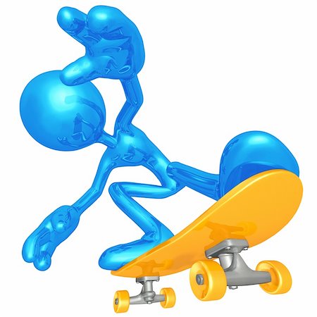 A Skateboarding Concept And Presentation Figure In 3D Fotografie stock - Microstock e Abbonamento, Codice: 400-04622182