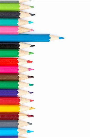 simsearch:400-03947012,k - Assortment of coloured pencils with shadow on white background Stock Photo - Budget Royalty-Free & Subscription, Code: 400-04622358