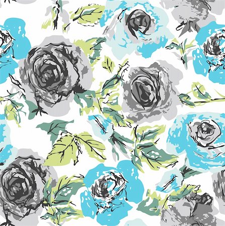 seamless flower rose pattern Stock Photo - Budget Royalty-Free & Subscription, Code: 400-04622495