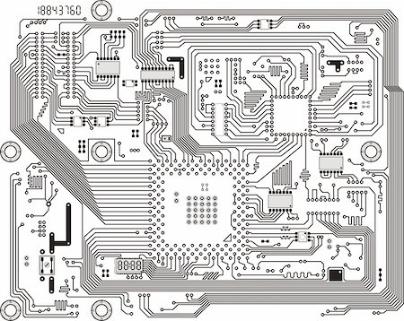 engineering circuit illustration - Electronic industrial modern circuit board vector background Stock Photo - Budget Royalty-Free & Subscription, Code: 400-04622804