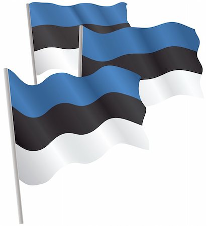 simsearch:400-04620875,k - Estonia 3d flag. Vector illustration. Isolated on white. Stock Photo - Budget Royalty-Free & Subscription, Code: 400-04622801