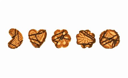 excitator (artist) - Biscuits with chocolate glaze on a white background Photographie de stock - Aubaine LD & Abonnement, Code: 400-04622845