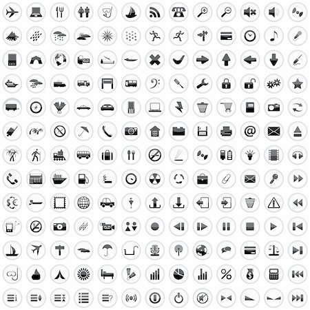 simsearch:400-07902734,k - Biggest collection of 170  different icons for using in web design Photographie de stock - Aubaine LD & Abonnement, Code: 400-04623005