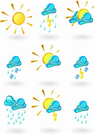 sun rain wind cloudy - Here are icons which are mean weather Stock Photo - Budget Royalty-Free & Subscription, Code: 400-04623452