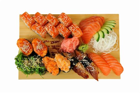 simsearch:400-04292843,k - sushi roll and sashimi bento set with wasabi Stock Photo - Budget Royalty-Free & Subscription, Code: 400-04623626