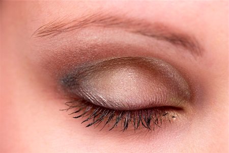 Closed woman eye with makeup. Macro shot. Fotografie stock - Microstock e Abbonamento, Codice: 400-04623718