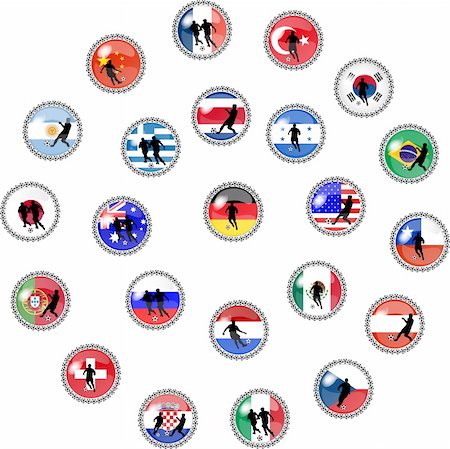 illustration of soccer buttons - qualifikation world championship 2010 Stockbilder - Microstock & Abonnement, Bildnummer: 400-04623833