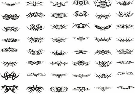 tattoo elements Stock Photo - Budget Royalty-Free & Subscription, Code: 400-04623950