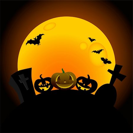 illustration of happy halloween pumpkins design Stock Photo - Budget Royalty-Free & Subscription, Code: 400-04634089