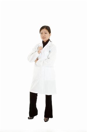 simsearch:400-05172792,k - Beautiful Asian doctor or nurse on a white background Foto de stock - Royalty-Free Super Valor e Assinatura, Número: 400-04634138