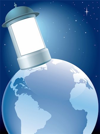 earth space poster background design - Advertising column is standing on earth globe.  The base map is from Central Intelligence Agency Web site. Stock Photo - Budget Royalty-Free & Subscription, Code: 400-04634260