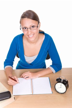 simsearch:400-04026519,k - happy young teen learning at desk Stock Photo - Budget Royalty-Free & Subscription, Code: 400-04634327
