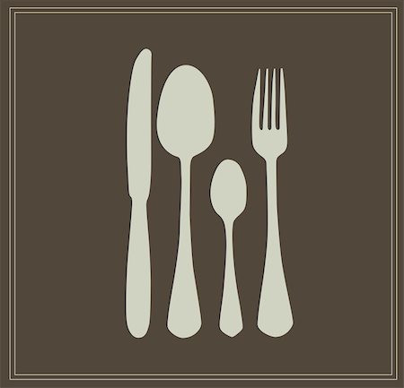 simsearch:400-05877482,k - small spoon, knife and fork vector illustration menu card Stock Photo - Budget Royalty-Free & Subscription, Code: 400-04634422