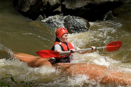 great image of a teenage girl white water kayaking Stock Photo - Budget Royalty-Free & Subscription, Code: 400-04634588