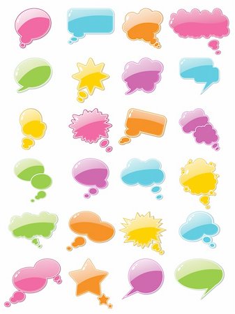 simsearch:400-04366633,k - big collection of colorful callout shapes Stock Photo - Budget Royalty-Free & Subscription, Code: 400-04634594