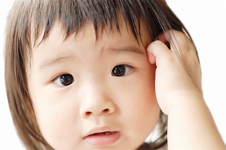 She is a beautiful Asian baby with confused face. Stock Photo - Budget Royalty-Free & Subscription, Code: 400-04634591