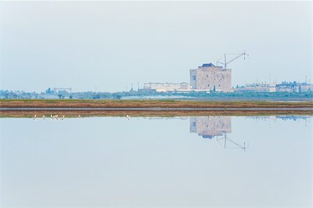 unfinished desertion  energetic block of atomic power plant and  gull flock (near Scholkino Town, Crimea, Ukraine). Stock Photo - Budget Royalty-Free & Subscription, Code: 400-04634634